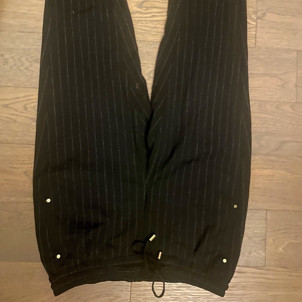H&M black striped pants size L for women